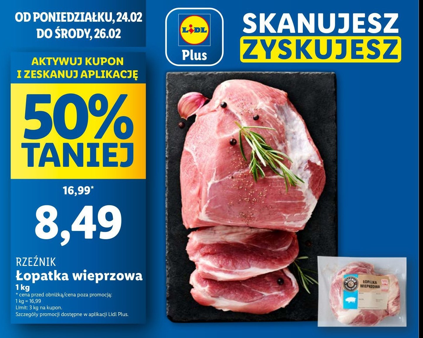 Łopatka wieprzowa bez kości Rzeźnik codzienna dostawa promocja w Lidl