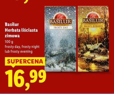 Herbata Basilur Herbata liściasta zimowa frosty evening promocja w Lidl