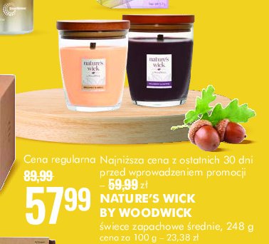 艢wieca zapachowa wildberry & jasmine Nature's wick by woodwick promocja