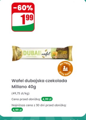 Wafel dubajska czekolada promocja w Dino