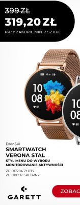 Zegarek damski Smartwatch Verona Stal złoty ZG-017284 Garett promocja w Briju