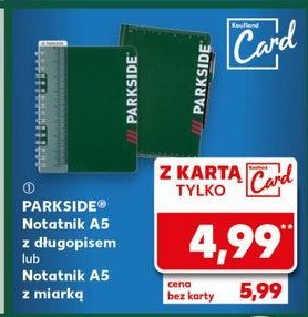 Notatnik a5 z długopisem Parkside promocja