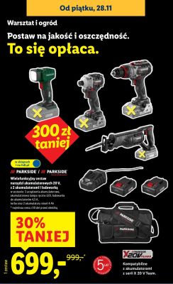 Wielofunkcyjny zestaw narzędzi akumulatorowych 20V z 2 akumulatorami i ładowarką promocja w Lidl