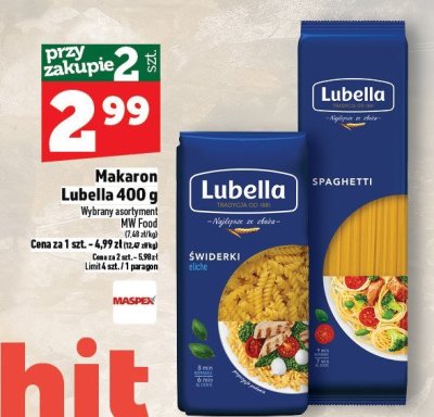 Makaron Lubella 400g promocja w TOPAZ