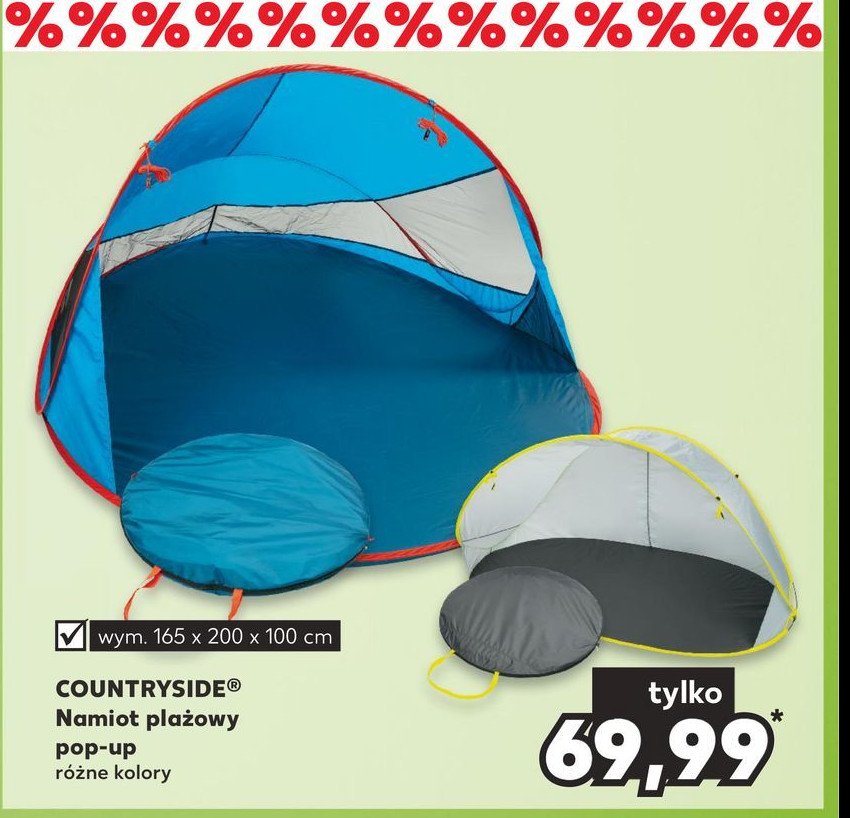 Namiot pla偶owy typu pop-up 165 x 200 x 100 cm K-classic countryside promocja
