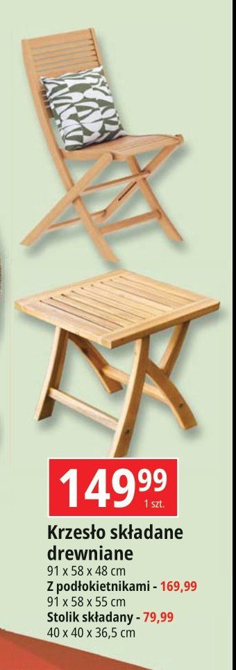 Stolik sk艂adany drewniany 40 x 40 x 36.5 cm promocja
