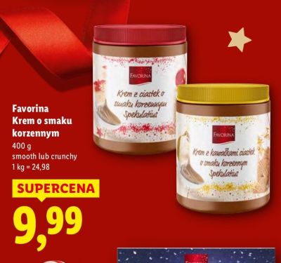Krem Favorina krem o smaku korzennym smooth lub crunchy promocja w Lidl