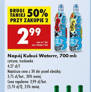 Woda cytrynowa Kubuś waterrr promocja