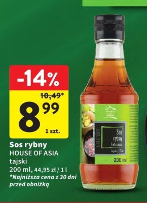 Sos rybny HOUSE OF ASIA tajski 200ml promocja w Intermarche