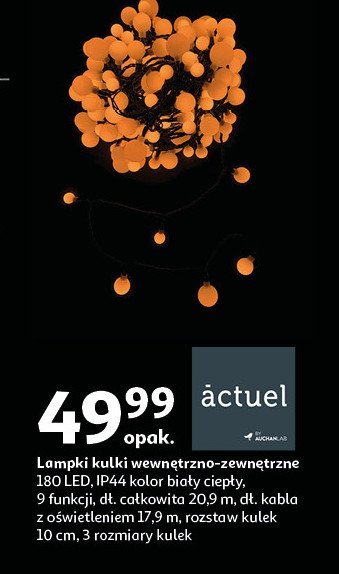 Lampki kulki 180 led Actuel promocja w Auchan