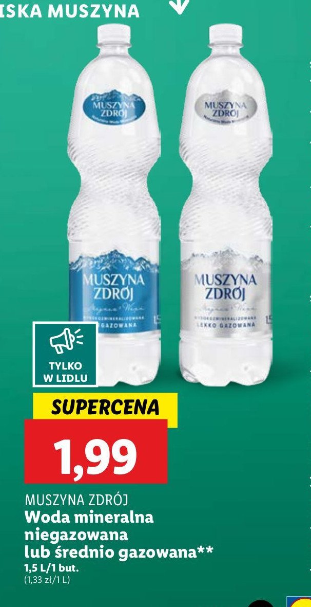 Woda niegazowana Muszyna zdrój promocja