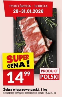 Żebra wieprzowe paski, 1 kg promocja w Twój Market