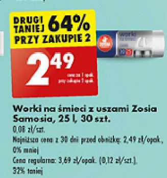 Worki na śmieci z uszami 25l Zosia samosia promocja