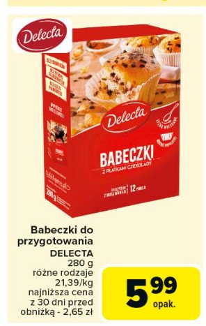 Babeczki nadziane płatkami czekolady Delecta promocja w Carrefour