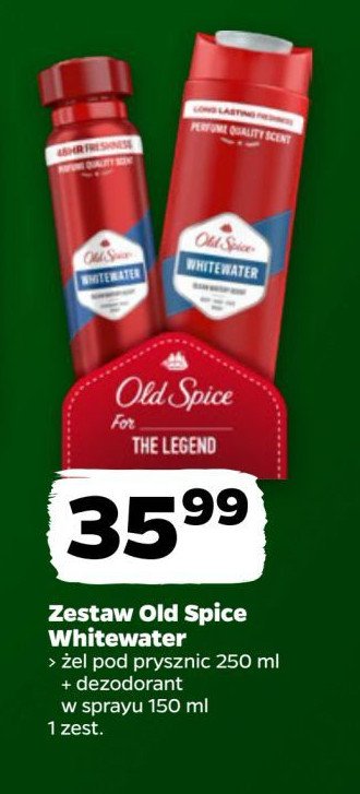 Żel pod prysznic + dezodorant w sprayu Old spice whitewater promocja