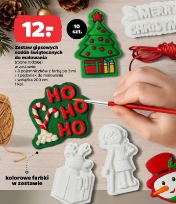 Zestaw gipsowych ozdób świątecznych do malowania promocja w Netto