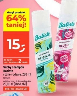 Suchy szampon Batiste różne rodzaje, 280 ml promocja w Dealz