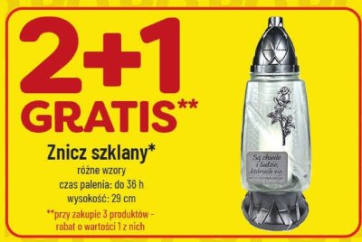 Znicz szklany różne wzory 2+1 GRATIS promocja w POLOmarket