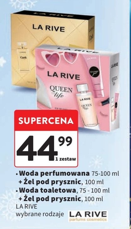 Zestaw w pudełku cash żel pod prysznic 100 ml + woda perfumowana 90 ml La rive zestawy promocja w Intermarche