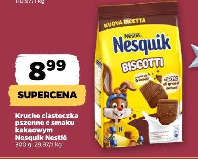 Kruche ciasteczka pszenne o smaku kakaowym Nesquik promocja w Netto