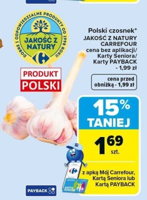 Czosnek polski JAKOŚĆ Z NATURY CARREFOUR promocja w Carrefour