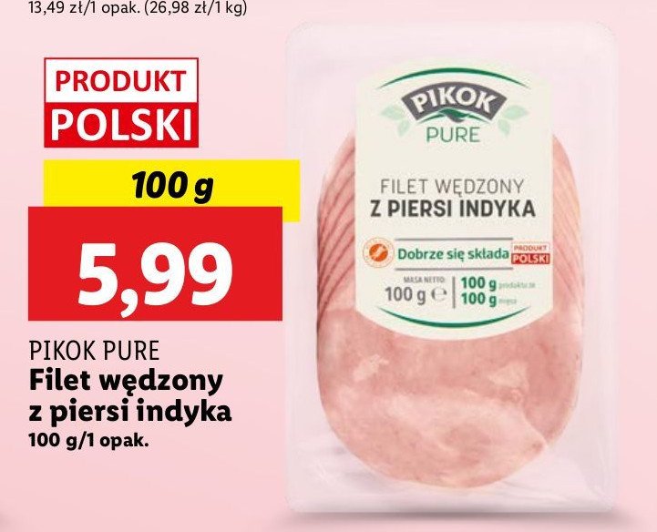 Filet wędzony z indyka Pikok pure promocja