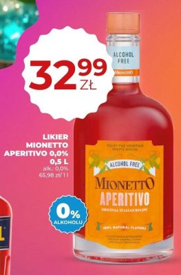 Likier MIONETTO APERITIVO 0,0% 0,5L promocja w Duży Ben