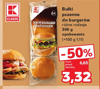 Bułki pszenne hamburger K-classic promocja w Kaufland