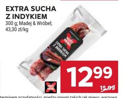 Extra sucha z indykiem Madej & Wróbel promocja w Stokrotka