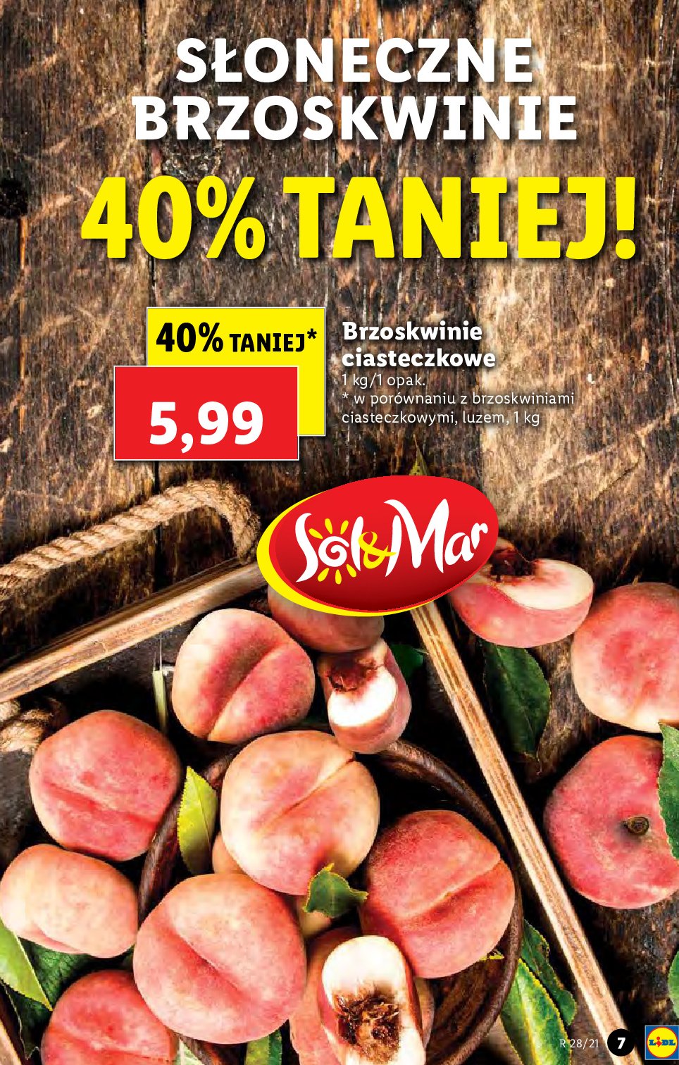 Brzoskwinie ciasteczkowe Sol&mar promocja w Lidl