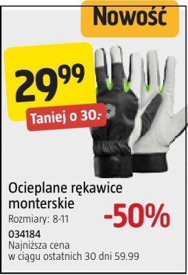 Ocieplane rękawice monterskie Rozmiary: 8-11 promocja w Jula
