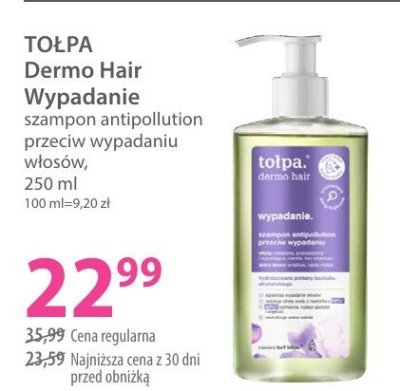 Szampon TOLPA Dermo Hair Wypadanie szampon antipollution przeciw wypadaniu włosów promocja w Hebe