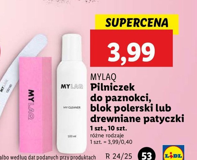Patyczki do paznokci drewniane Mylaq promocja w Lidl