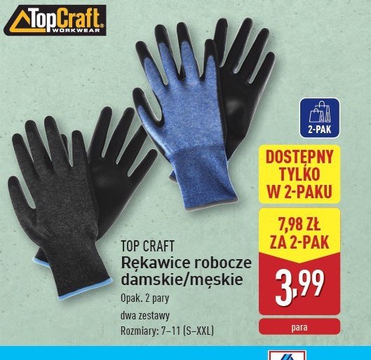 R臋kawice robocze m臋skie Top craft promocja