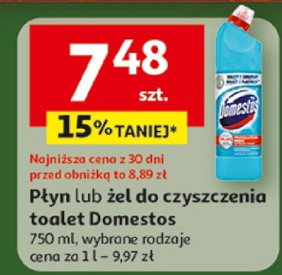 Płyn lub żel do czyszczenia toalet Domestos 750 ml, wybrane rodzaje promocja w Auchan