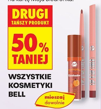 Kosmetyki wszystkie rodzaje drugi -50% taniej Bell promocja w Biedronka