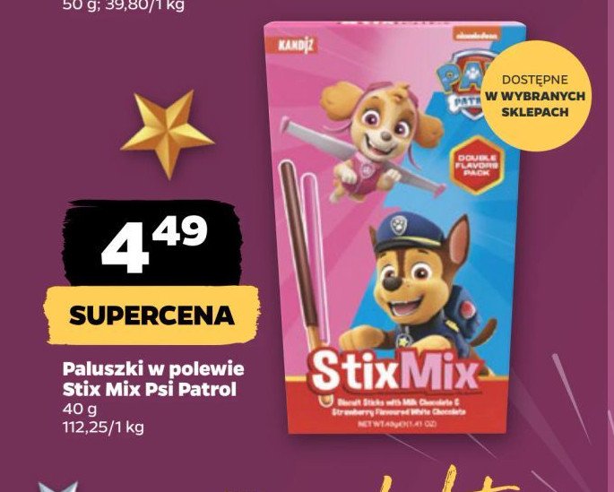 Paluszki w polewie mix psi patrol promocja