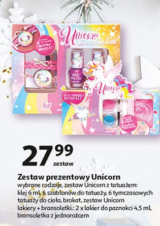 Zestaw w pude艂ku unicorn: 2x lakiery + bransoletka promocja