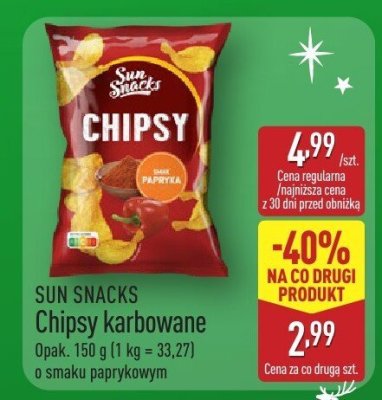 Chipsy karbowane paprykowe promocja w Aldi