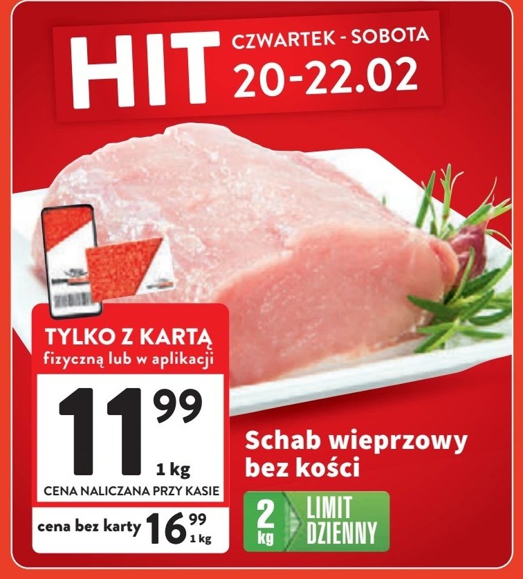 Schab wieprzowy bez kości promocja w Intermarche