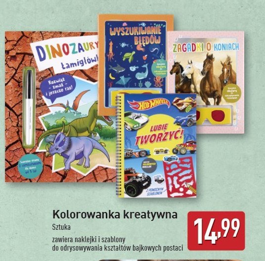 Naklejkowe łamigłówki: dinozaury promocja w Aldi