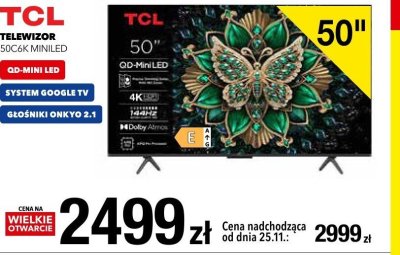 Telewizor TCL 50C6K MiniLED 50" promocja w RTV EURO AGD