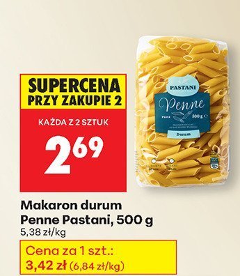 Makaron durum Penne Pastani, 500 g promocja w Biedronka