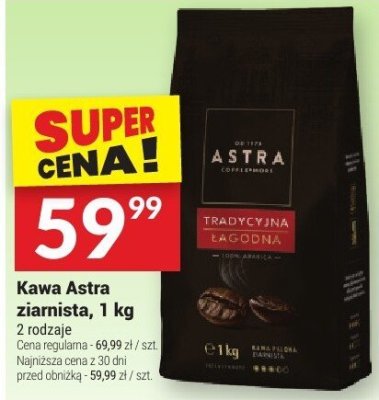 Kawa Astra ziarnista, 1 kg promocja w Twój Market