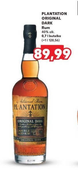 Rum PLANTATION ORIGINAL DARK promocja w Kaufland