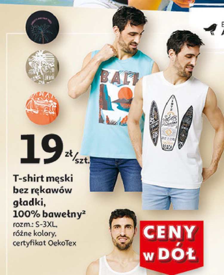 T-shirt męski bez rękawów s-xxl Auchan inextenso promocja