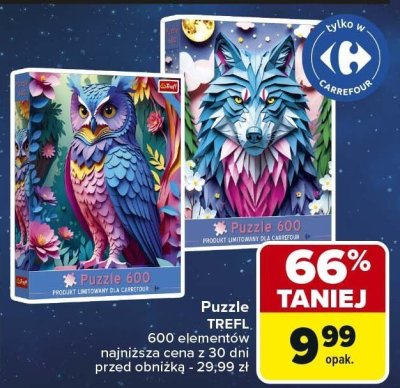 Puzzle TREFL 600 elementów promocja w Carrefour