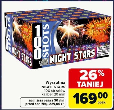 Wyrzutnia NIGHT STARS 100 strzałów kaliber 20 mm promocja w Carrefour