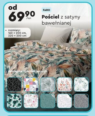 Komplet po艣cieli z bawe艂ny satynowej 220 x 200 + 2 x 70 x 80 cm Faro promocja