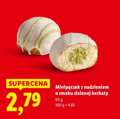 Minipączek z nadzieniem o smaku zielonej herbaty promocja w Lidl